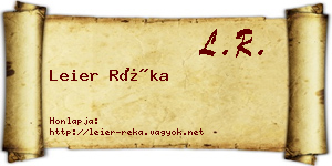 Leier Réka névjegykártya